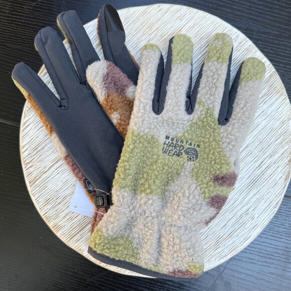 MOUNTAIN HARDWEAR HICAMP SHERPA GLOVES UNISEX LARGE WINTER WARM Camouflage NEW - Picture 2 of 8